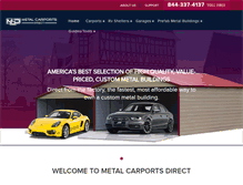 Tablet Screenshot of metalcarportsdirect.com